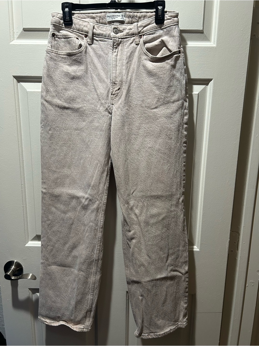 Abercrombie & Fitch Curve Love The '90s Relaxed Jean High Rise Tan/Cream 30/10R